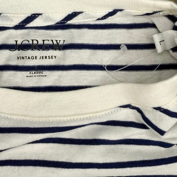 NWOT J. Crew Vintage-Wash Cotton T-Shirt in Stripe Size L - Picture 5 of 5